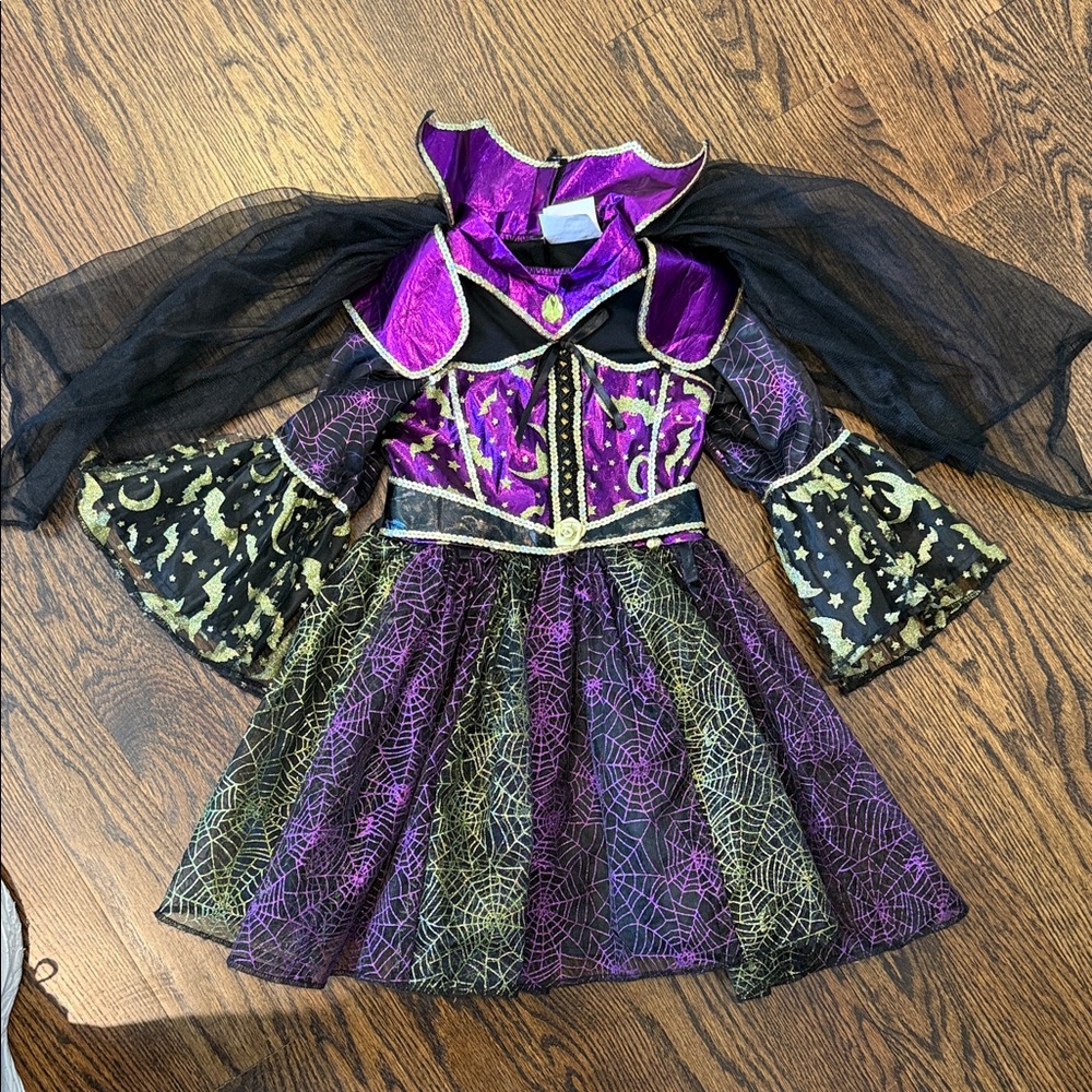 Kids Enchanting Purple and Black Kids Witch Costume Size 5
